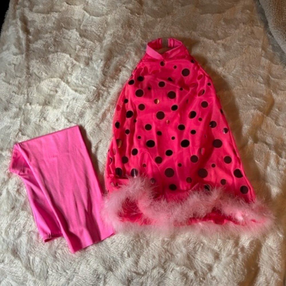 Dansco Girls Pink Polka Dot Dance Costume Set Size MC Medium Child Recital